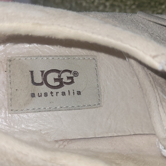 UGG Women's Beige Sneakers Suede Leather Lamb Lined Size 6.5 - Picture 5 of 6